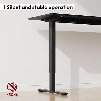 SANODESK Electric Standing Desk 55x24 Inch Height Adjustable Stand Up Desk Home Office Computer Workstation Sit Stand Home Office Desk with Splice Board (Black Frame + Black Top)