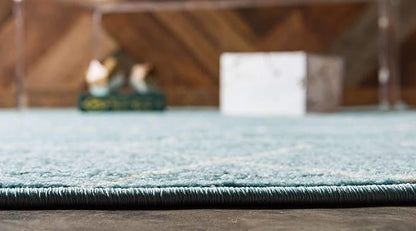 Unique Loom Trellis Frieze Collection Area Rug - Geometric (7' 1" x 10', Light Blue/ Ivory)
