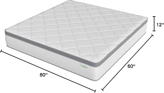 Novilla Hybrid Mattress Queen Size, 14 Inch Plush Mattress in a Box for Back Support & Pressure Relief, Supportive Comfort Foam with Pocketed Innersprings, CertiPUR-US Certified