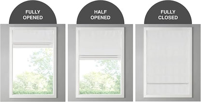 Madison Park Galen Cordless Roman Shade, 33"W x 64"H, Sheen White – Room Darkening, Thermal Insulated, Energy Efficient Window Blind with Subtle Sheen Basketweave Fabric for Privacy