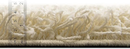 Unique Loom Solid Shag Collection Area Rug (2' 7" x 10' Runner, Pure Ivory)