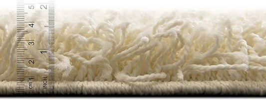 Unique Loom Solid Shag Collection Area Rug (2' 7" x 10' Runner, Pure Ivory)