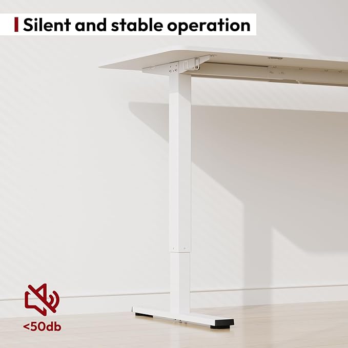 SANODESK Electric Standing Desk 79x32 Inch Height Adjustable Stand Up Desk Home Office Computer Workstation Sit Stand Home Office Desk with Splice Board (White Frame + White Top)