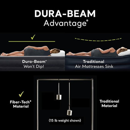 Intex King Air Mattress, Dura-Beam Plus 16.5" Inflatable Bed with Built-in Pump