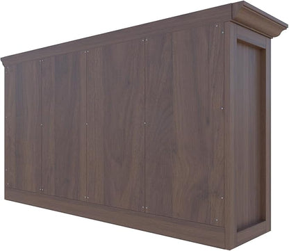 Cube Shelf Bookcase with Base - Wooden 2 Tiers Floor Standing Low Storage Cabinet for Home and Office, 8-Cube Lattice Bookshelf, Walnut