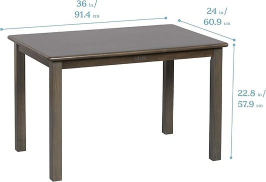 ECR4Kids 24in x 36in Rectangular Hardwood Table with 22in Legs, Kids Furniture, Grey Wash