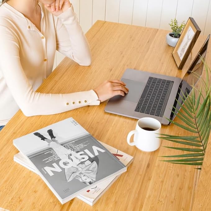 FLEXISPOT EN1 Bamboo Standing Desk, 55 x 28 Inches Whole-Piece Electric Height Adjustable Desk (Black Frame + Bamboo Top, 2 Packages)