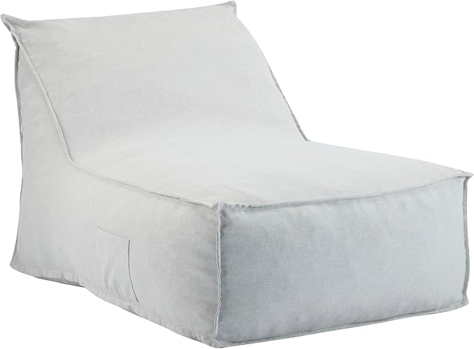 Christopher Knight Home Venny Bean Bag Chair, Fabric Bean Bag Chairs for Adults and Kids, Comfy Reading Chair, Lounge Sofa with Armrest, Indoor/Outdoor Spaces Memory Foam Bean Bag Chair, Light Gray