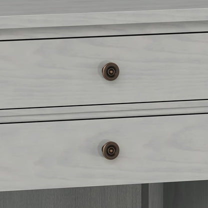 SIMPLIHOME Carlton Solid Wood 24 Inch Wide Contemporary Bedside Nightstand Table in Fog Grey, for The Living Room and Bedroom