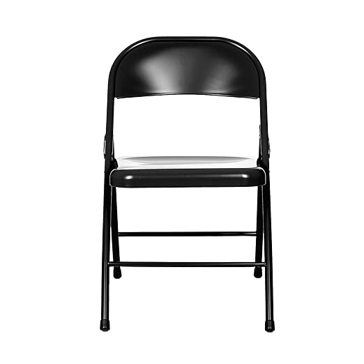 OEF Furnishings OEF900 Series Premium Lightweight All-Steel Folding Chairs (4-Pack, Black)
