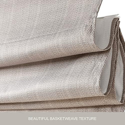 Madison Park Galen Cordless Roman Shade, 35"W x 64"H, Sheen Taupe – Room Darkening, Thermal Insulated, Energy Efficient Window Blind with Subtle Sheen Basketweave Fabric for Privacy