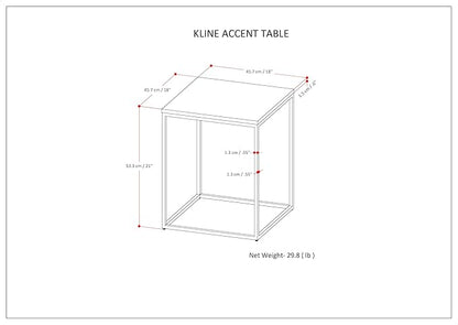 SIMPLIHOME Kline Modern 18 inch Wide Metal Accent Side Table in White, Gold for the Living Room and Bedroom