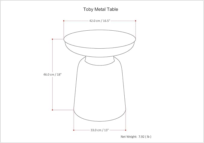SIMPLIHOME Toby Metal Table - 17 inch Wide Solid Iron Drum Accent Table in Gold and Black Ombre, Industrial Side or End Table for Living Room or Entryway with Sculptural Design, Assembled