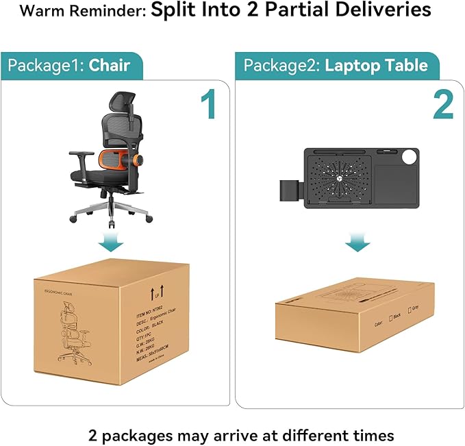 Newtral Ergonomic Office Chair with Fully Adaptive Lumbar Support, 136°Tilt Function, Computer Desk Chair with Soft 4D Armrest, Adjustable Headrest (Supreme with Laptop Tray, Black)