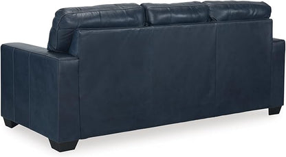 Signature Design by Ashley Santorine Classic Leather Match Tufted Sofa, Blue
