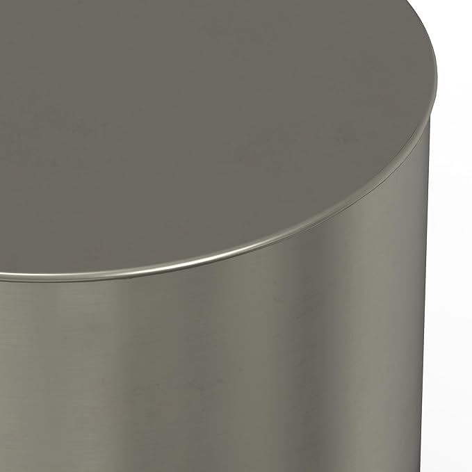 SIMPLIHOME Curtis Industrial 16 Inch Wide Metal Cylinder Accent Table in Ombre Black / Silver, Fully Assembled, For the Living Room and Bedroom