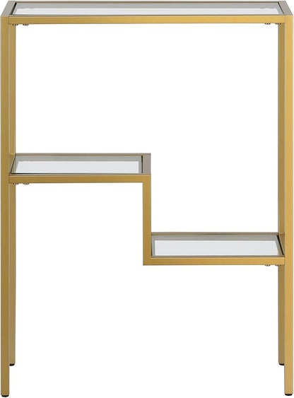 Henn&Hart 22" Wide Rectangular Console Table in Brass, Entryway Table, Accent Table for Living Room, Hallway