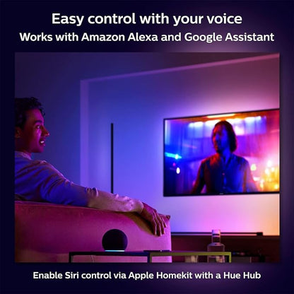 Philips Hue Signe Smart Floor Lamp, White - White and Color Ambiance LED Color-Changing Light - 1 Pack - Indoor - Control with Hue App - Works with Alexa, Google Assistant, and Apple Homekit