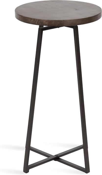 Kate and Laurel Zia Round Side Table, 15x15x26, Gray