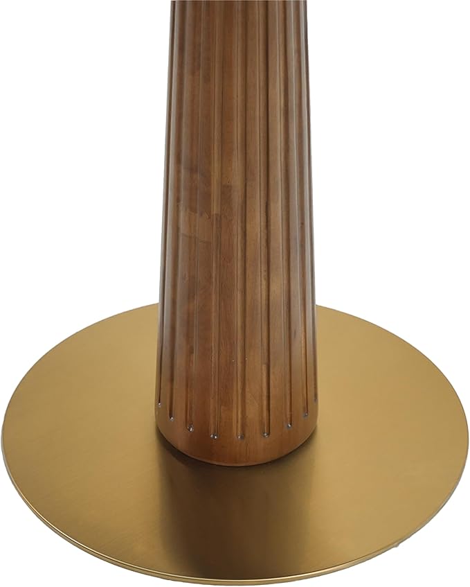 Sintered Stone Office Table - 33.5" Round Table for Small Offices (Light Brown Leg and Pandora Top, 1 Table Only)