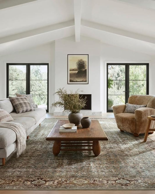 Loloi Amber Lewis Georgie Collection GER-07 Moss/Salmon 2'-6" x 7'-6", .19" Pile Height, Runner Rug