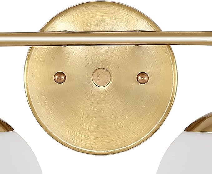 JONATHAN Y JYL3536A Louis Parisian Globe 25" 3-Light Metal/Frosted Glass Modern Contemporary LED Vanity Midcentury Glam 2700K LED 4W Bulbs Entryway Lobby Kitchen Bathroom Bedroom Hallway, Brass Gold