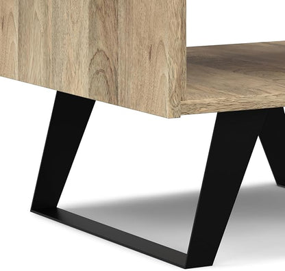 SIMPLIHOME Lowry Modern Industrial 22 inch Wide Metal End Side Table in Natural for The Living Room and Bedroom