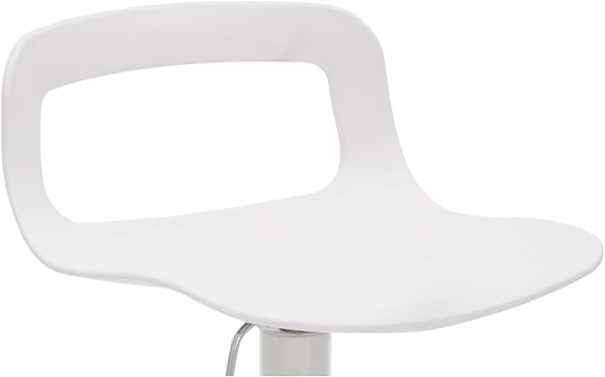 NOBPEINT NOB Contemporary Chrome Air Lift Adjustable Swivel Bar Stool (6 Pieces, White)