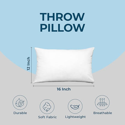 Utopia Bedding Throw Pillows (Set of 4, White), 12 x 16 Inches Pillows for Sofa, Bed and Couch Decorative Stuffer Pillow