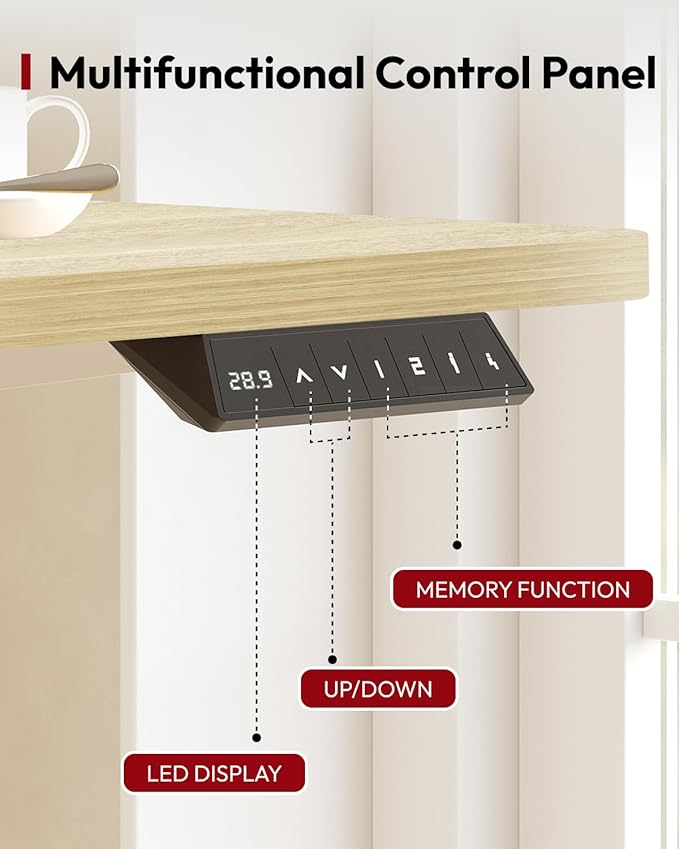 SANODESK Standing Desk Height Adjustable Electric Stand up Desk 63x32 Inches Sit Stand Home Office with Splice Board, White Frame/White Wood Grain