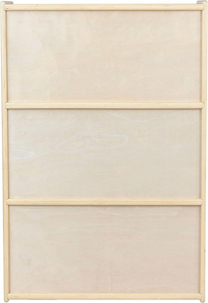 Child Three-Shelf Bookcase, 41.5”H x 24”W x 11.5”D Sturdy Birch Plywood Shelves for Daycare Storage of Books, Toys, Supplies, Smooth Natural Wood (42")