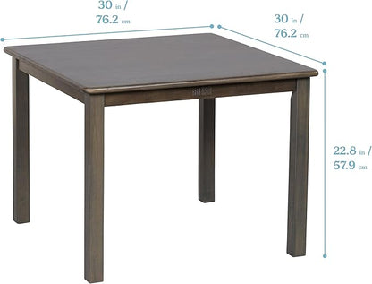 ECR4Kids 30in Square Hardwood Table with 22in Legs, Kids Furniture, Grey Wash