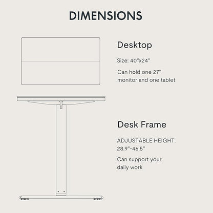 FLEXISPOT Standing Desk Electric Height Adjustable Desk with 40 x 24 Inch Splice Board, Home Office Computer Workstation, White Top + White Frame