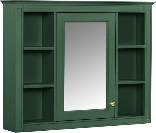 Bathroom Wall Cabinet with Mirror, 35'' x 27.5'' Medicine Cabinet with Mirror Door and Adjustable Shelves, Over Toilet Storage Cabinet, Wall-Mounted Bathroom Mirrors for Over Sink with Storage