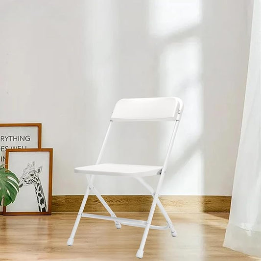 Folding Chairs30 Pack,Heavy Duty White Plastic Stackable Event Chairs for Indoor Outdoor, 350lb Capacity Portable Commercial Banquet Chairs for Wedding, Party, Office