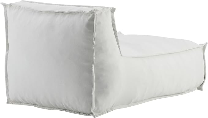 Christopher Knight Home Natty Bean Bag Chair, Fabric Bean Bag Chairs for Adults and Kids, Comfy Reading Chair, Lounge Sofa with Armrest, Indoor/Outdoor Spaces Memory Foam Bean Bag Chair, Light Gray