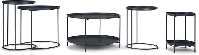 SIMPLIHOME Monet Industrial 17 inch Wide Metal End Table in Black for the Living Room and Bedroom