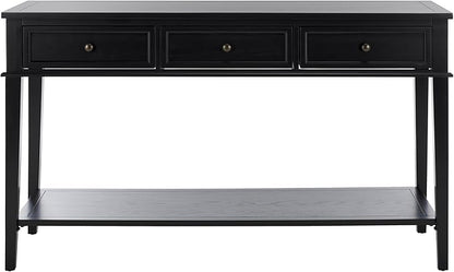 SAFAVIEH Home Collection Manelin Black/Antique Gold 3-Drawer Console Table for Living Room Foyer Bedroom Hallway Entryway Office