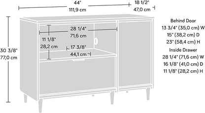 Sauder Clifford Place Credenza, For TV's up to 46", Grand Walnut finish