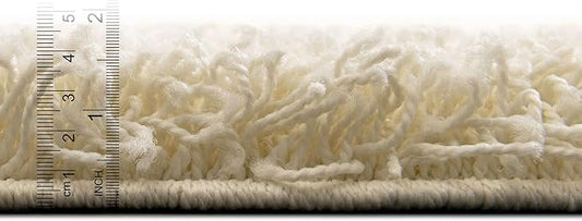 Unique Loom Solid Shag Collection Area Rug (5' 1" x 8' Rectangle Pure Ivory)