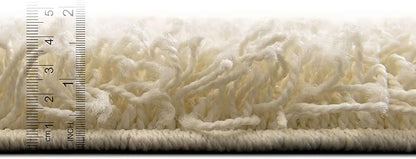 Unique Loom Solid Shag Collection Area Rug (7' 10" x 10' Rectangle, Pure Ivory)