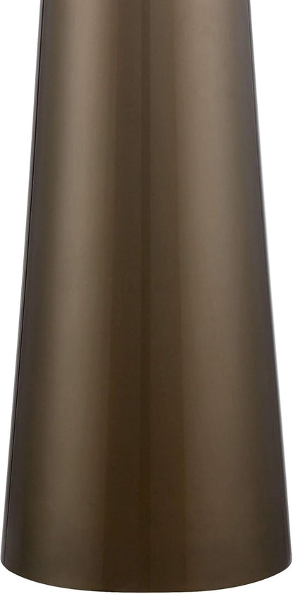 Possini Euro Design Karen Modern Table Lamp 36" Tall with USB Dimmer Dark Gold Glass Column Off White Fabric Drum Shade for Bedroom Living Room House Bedside Nightstand Home Office Entryway Family