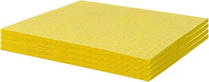 6 Pack Swedish Dishcloths – Super Absorbent, Reusable & Eco-Friendly Kitchen Towels (Fruit/Lavender/Camping/Solid Colors) (Yellow)