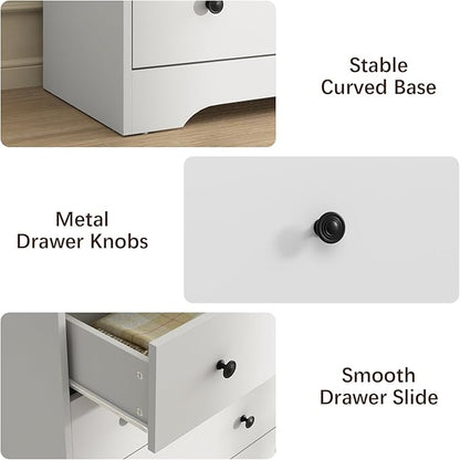 LYNSOM Modern 10 Drawer Dresser, 55.1" Wide Dressers & Chests of Drawers with Large Capacity Storage, Mid Century White Dresser for Bedroom, Hallway, White