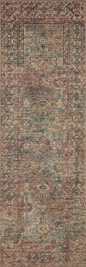 Loloi Amber Lewis Billie Collection BIL-04 Aqua/Rust 10'-0" x 14'-0", 0.19" Thick Area Rug