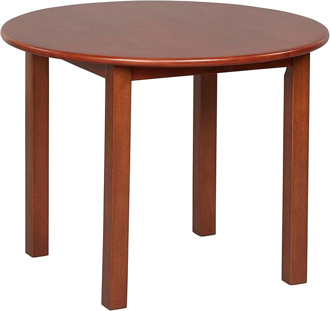 ECR4Kids 30in D Round Hardwood Table with 22in Legs, Kids Furniture, Dark Walnut