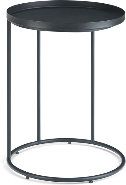 SIMPLIHOME Monet Industrial 18 inch Wide Metal Accent Side Table in Black, Fully Assembled for the Living Room and Bedroom