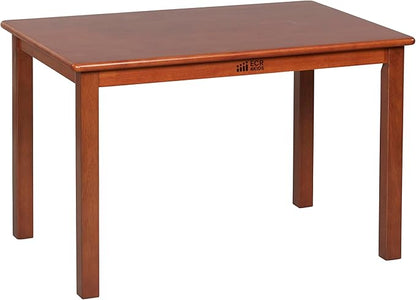 ECR4Kids 24in x 36in Rectangular Hardwood Table with 22in Legs, Kids Furniture, Dark Walnut