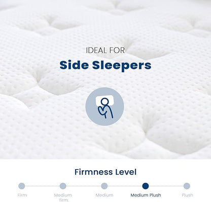Coolvie 14 Inch Calking Gel Memory Foam Mattress Hybrid, Double Cooling Calk Size in a Box Euro Top with CertiPUR-US Certified Foam for Hot Sleeper, Low Motion Transfer Supports for Any Sleep Position