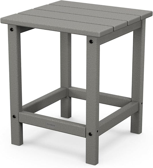 POLYWOOD ECT18GY Long Island Side Table, 18-Inch, Slate Grey
